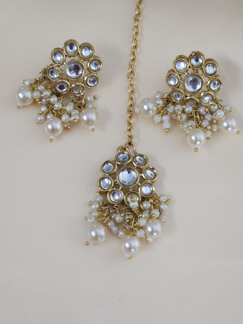 Golden Jhalar Pearl Choker Necklace