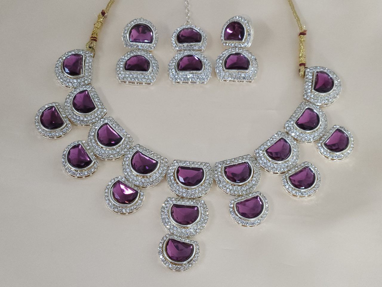 Magenta Big Moon AD Necklace