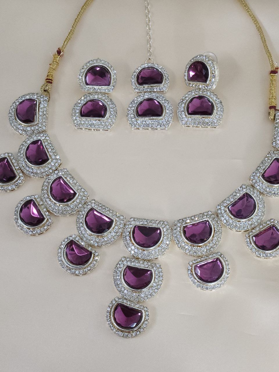 Magenta Big Moon AD Necklace