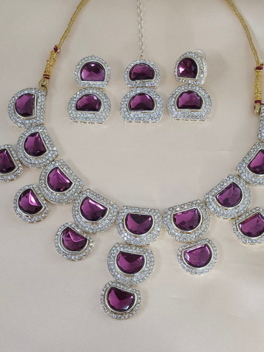 Magenta Big Moon AD Necklace