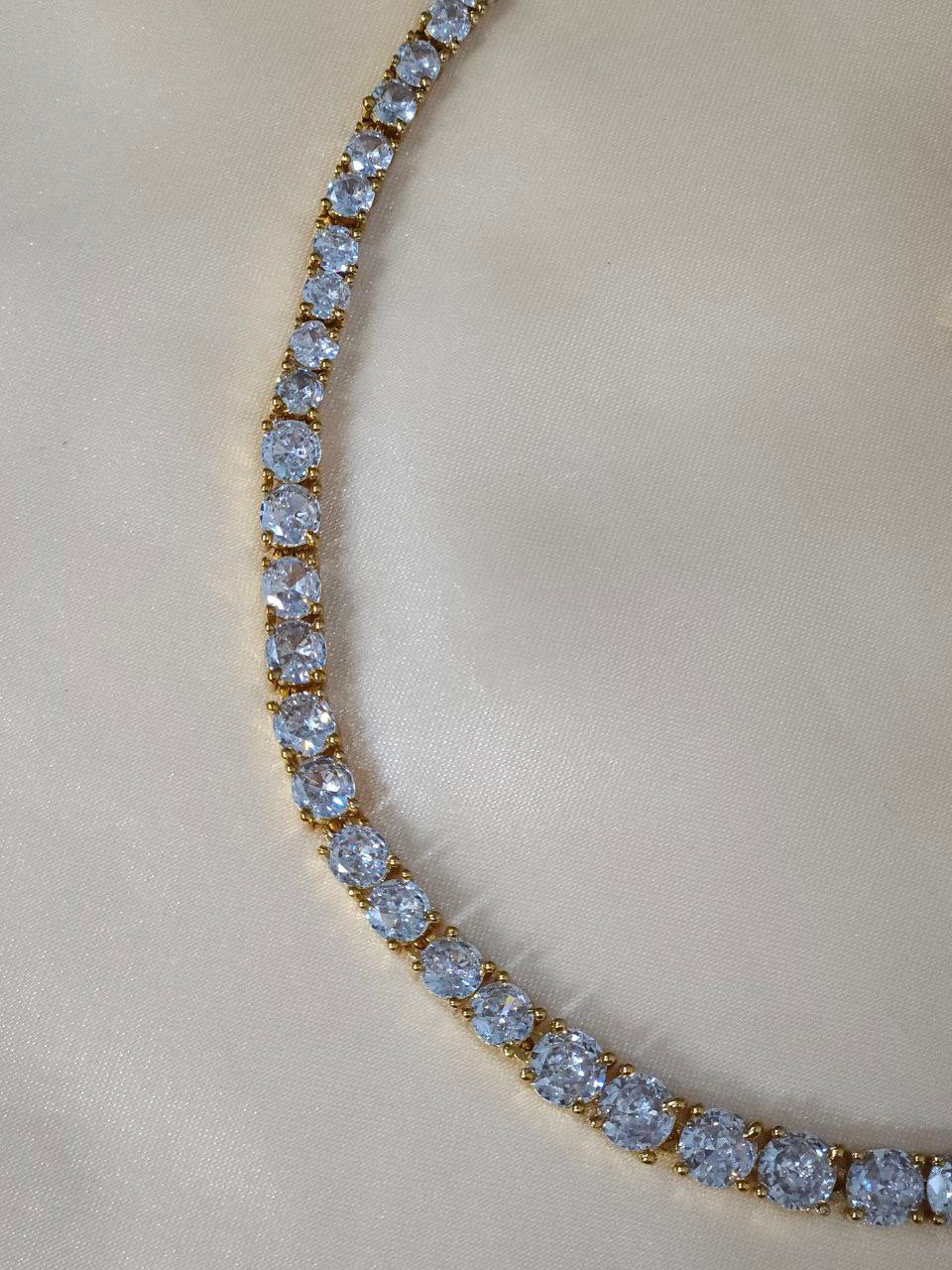 Premium Solitaire Gold AD Necklace