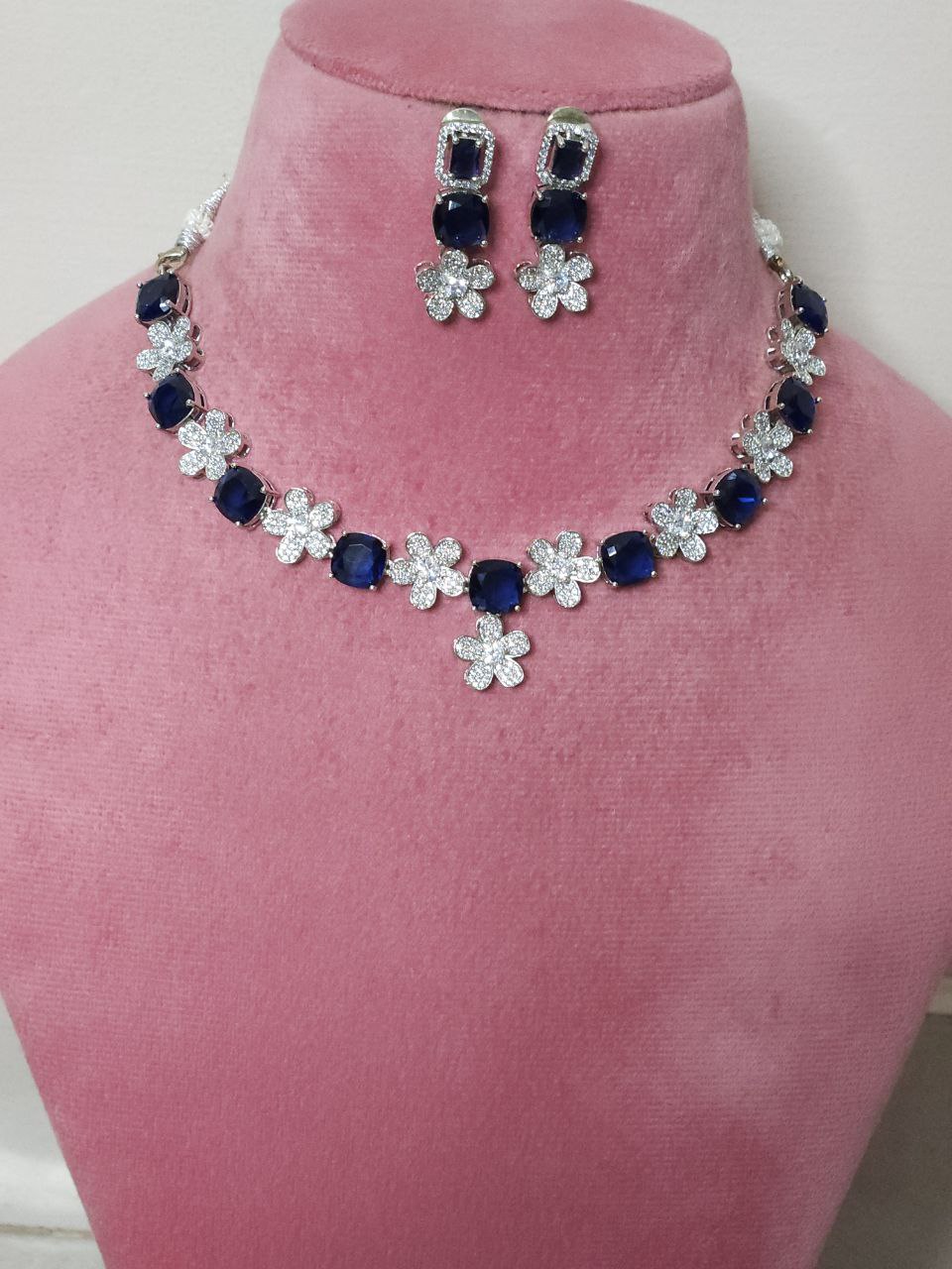 Premium Navy Blue Nano AD Necklace