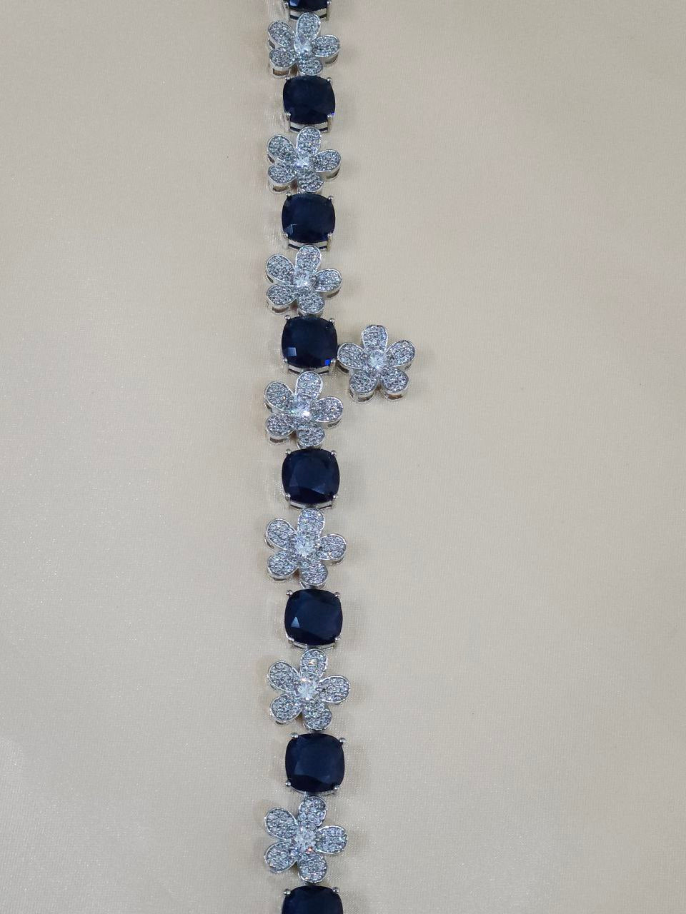 Premium Navy Blue Nano AD Necklace