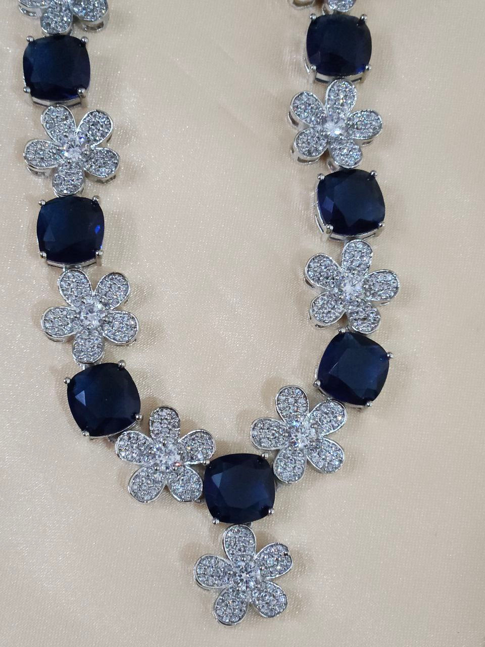 Premium Navy Blue Nano AD Necklace