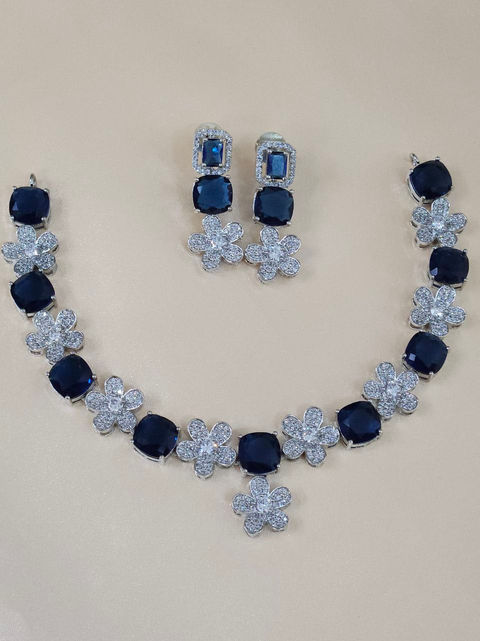 Premium Navy Blue Nano AD Necklace