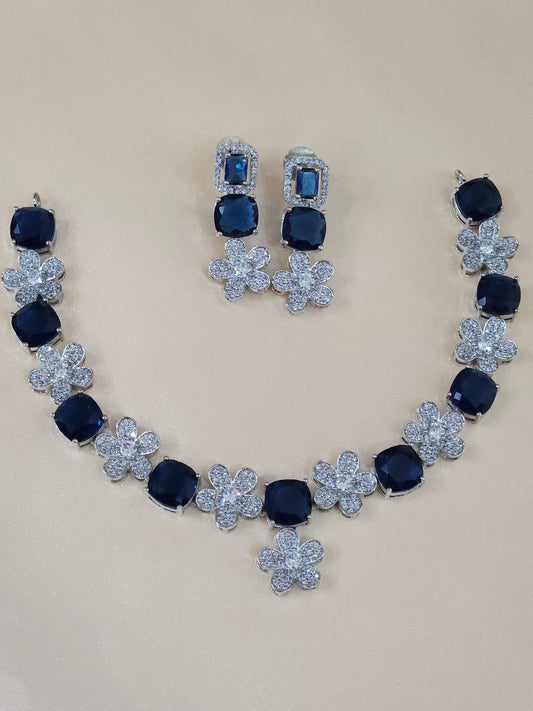 Premium Navy Blue Nano AD Necklace