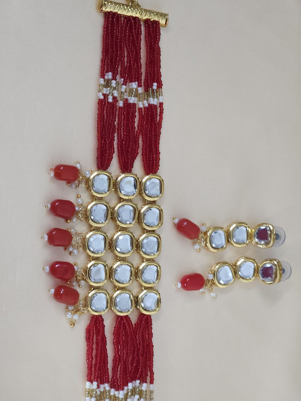 Red Mirror Choker Necklace