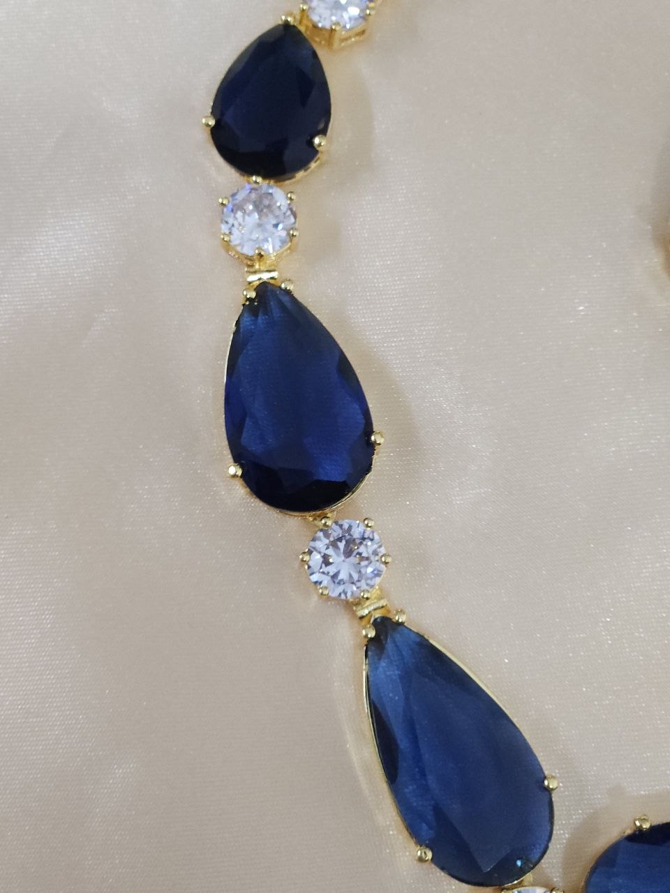 Premium Navy Blue Big AD Celebrity Necklace