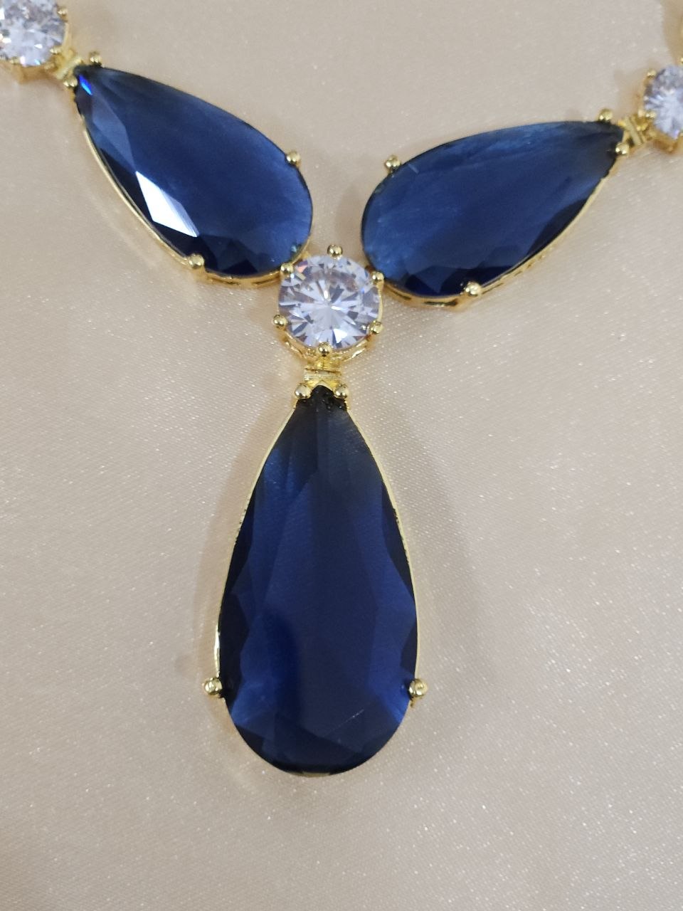 Premium Navy Blue Big AD Celebrity Necklace