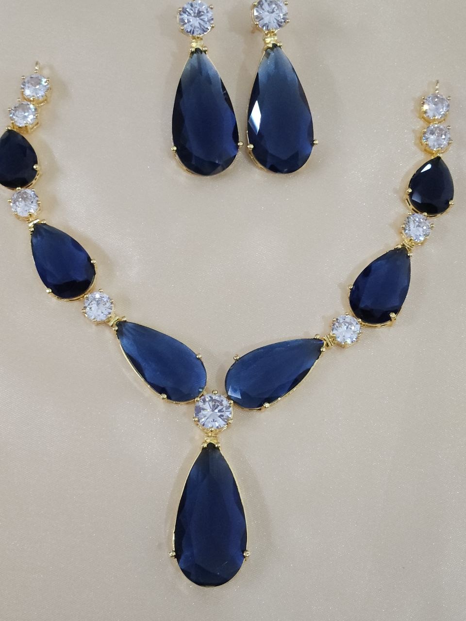 Premium Navy Blue Big AD Celebrity Necklace