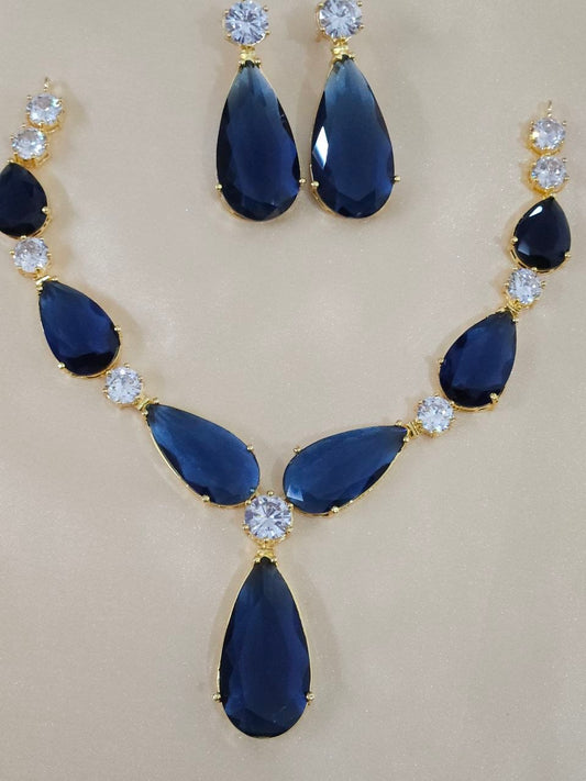 Premium Navy Blue Big AD Celebrity Necklace