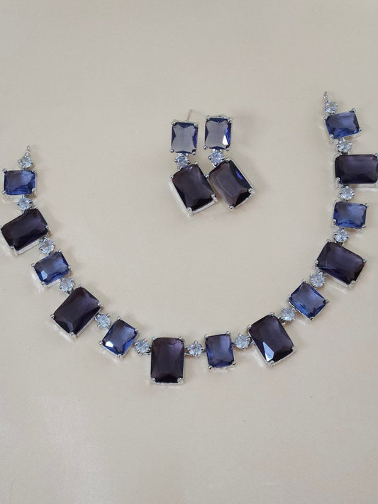 Designer Purple AD Necklace