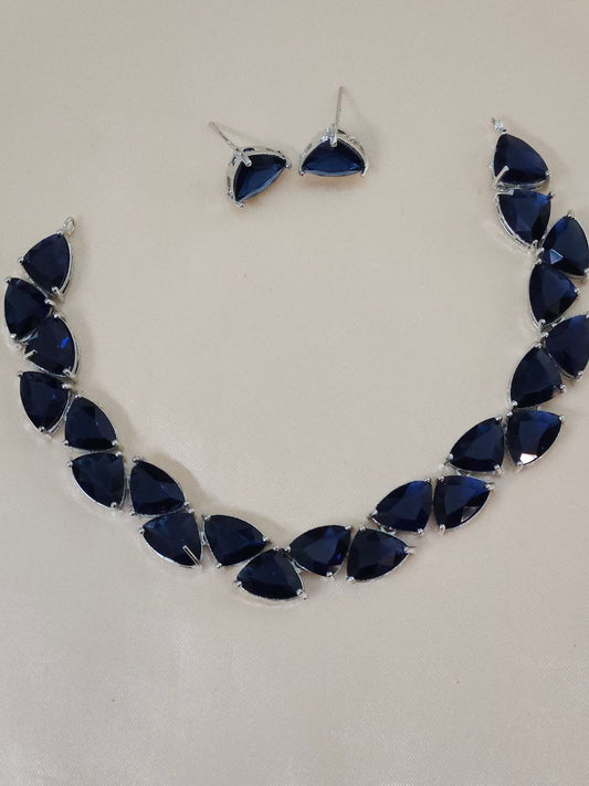 Designer Blue AD Necklace
