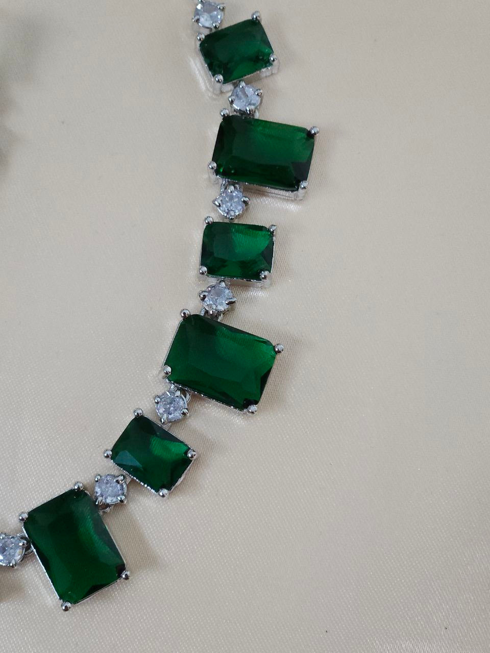 Designer Green AD Necklace