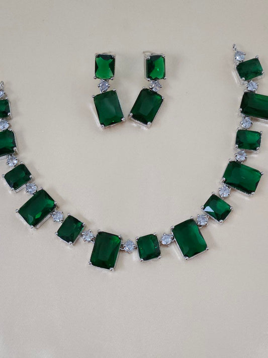 Designer Green AD Necklace