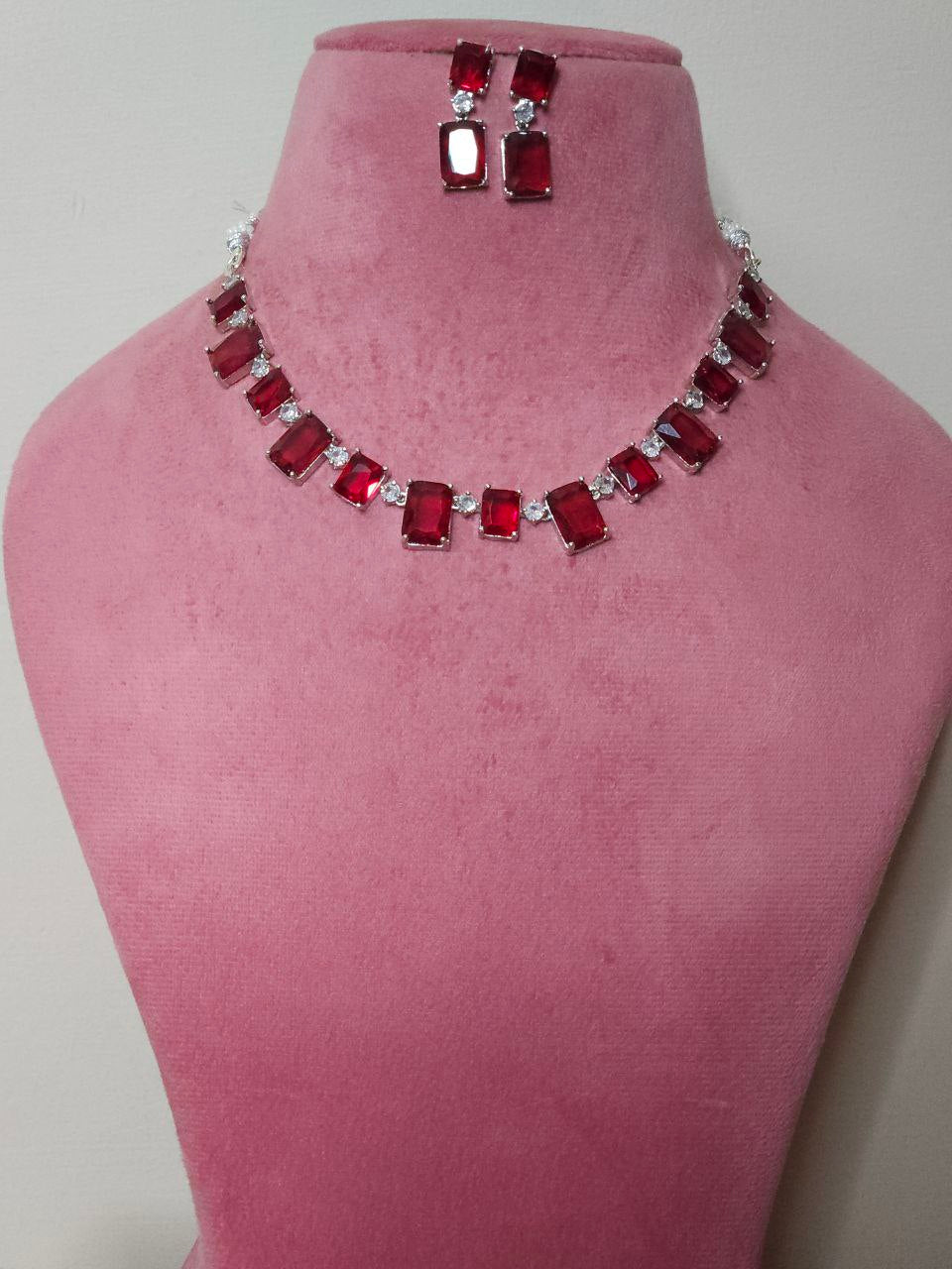 Designer Red AD Necklace