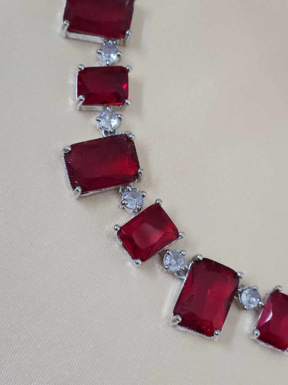 Designer Red AD Necklace