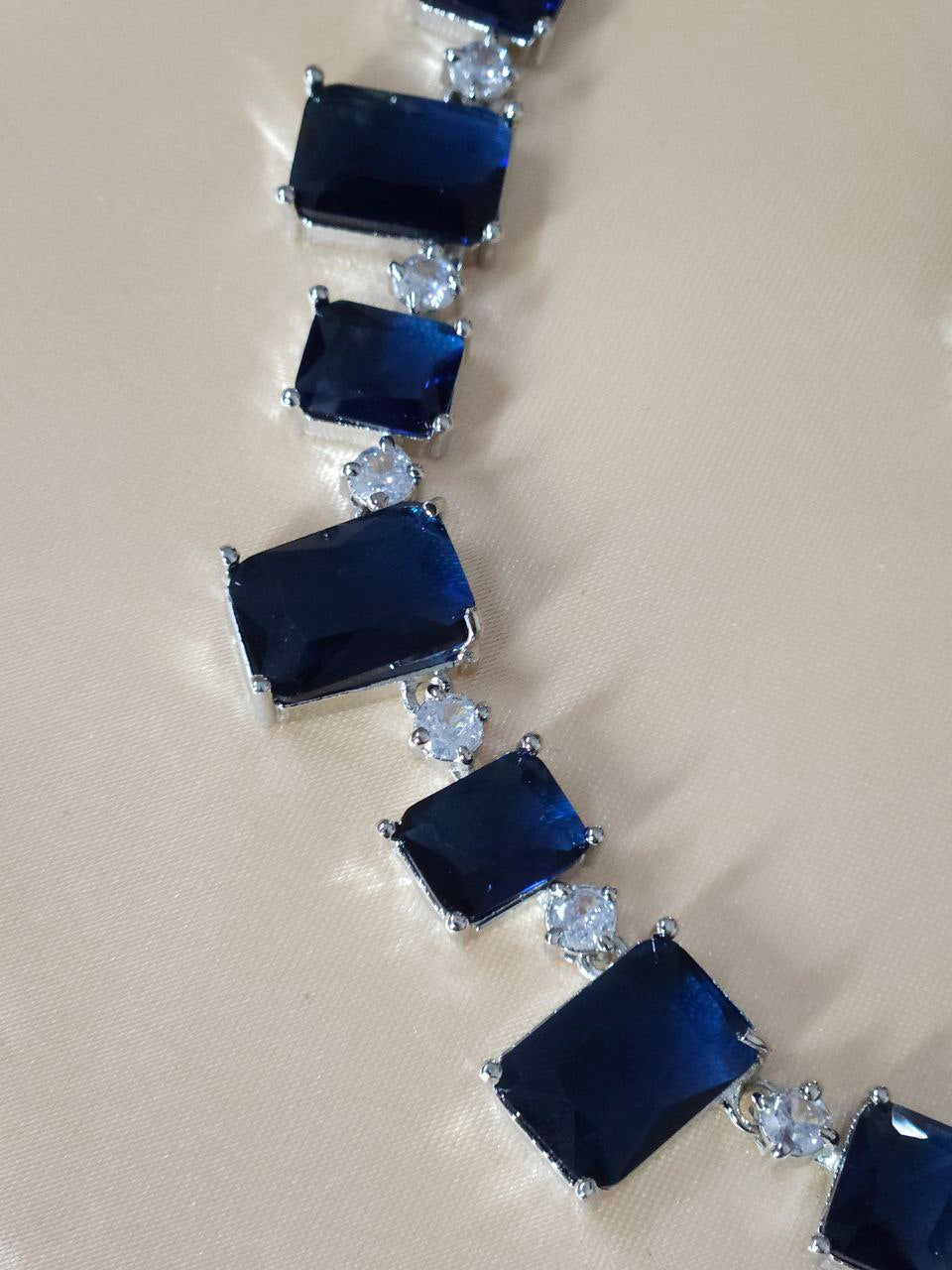 Designer Blue AD Necklace