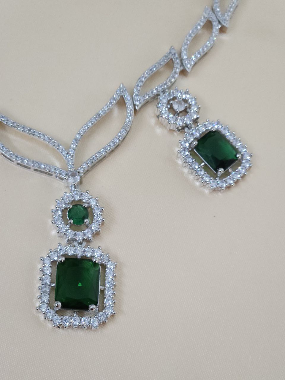 Designer Green AD Necklace