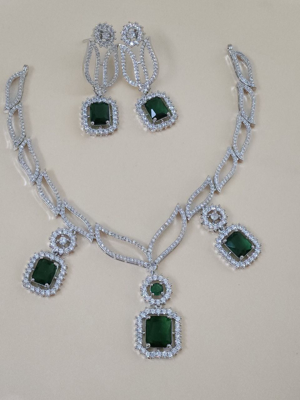 Designer Green AD Necklace