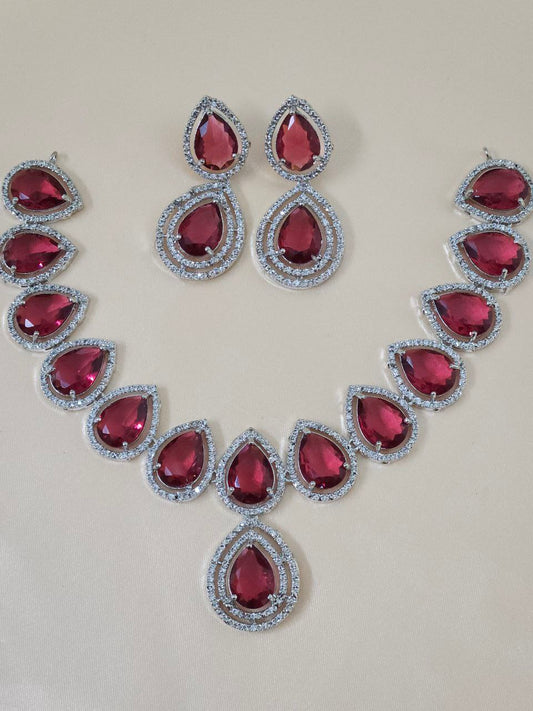 Statement Red Drops AD Necklace