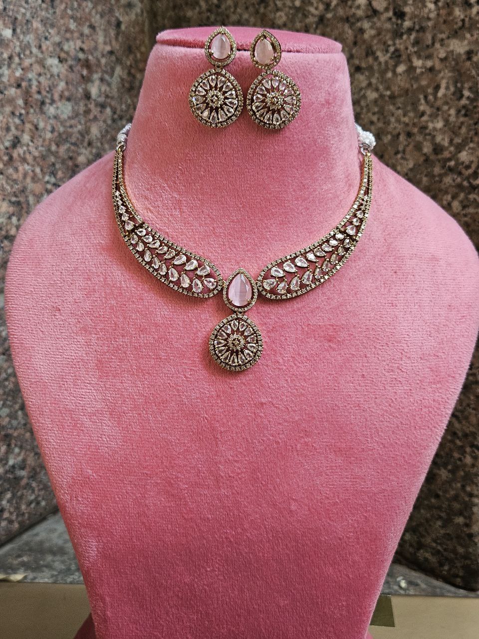 Harini Red Doublet AD Necklace