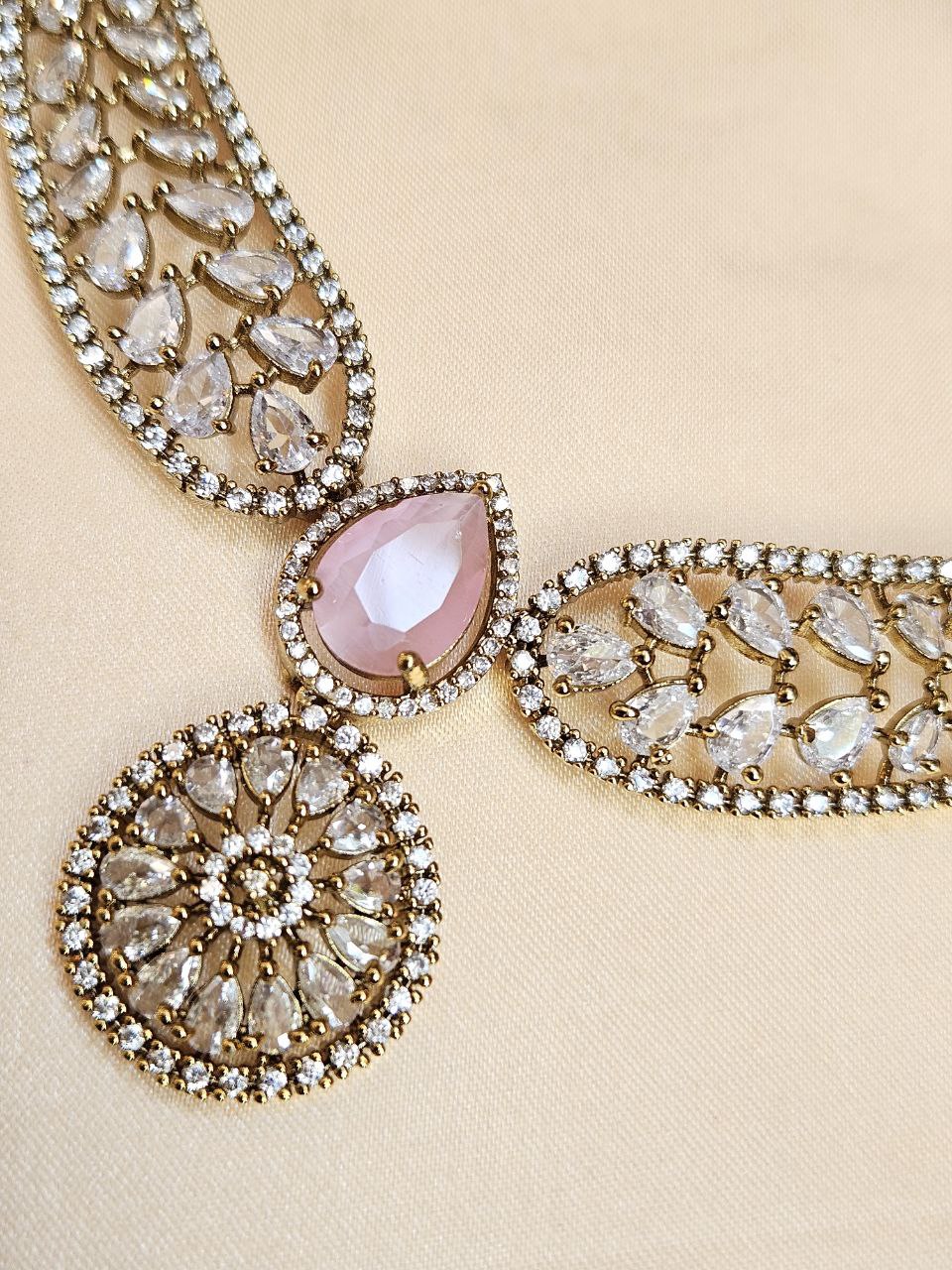 Harini Red Doublet AD Necklace