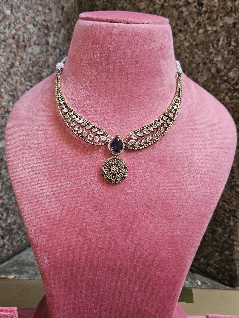 Harini Red Doublet AD Necklace