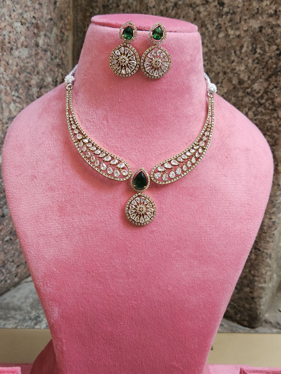 Harini Red Doublet AD Necklace