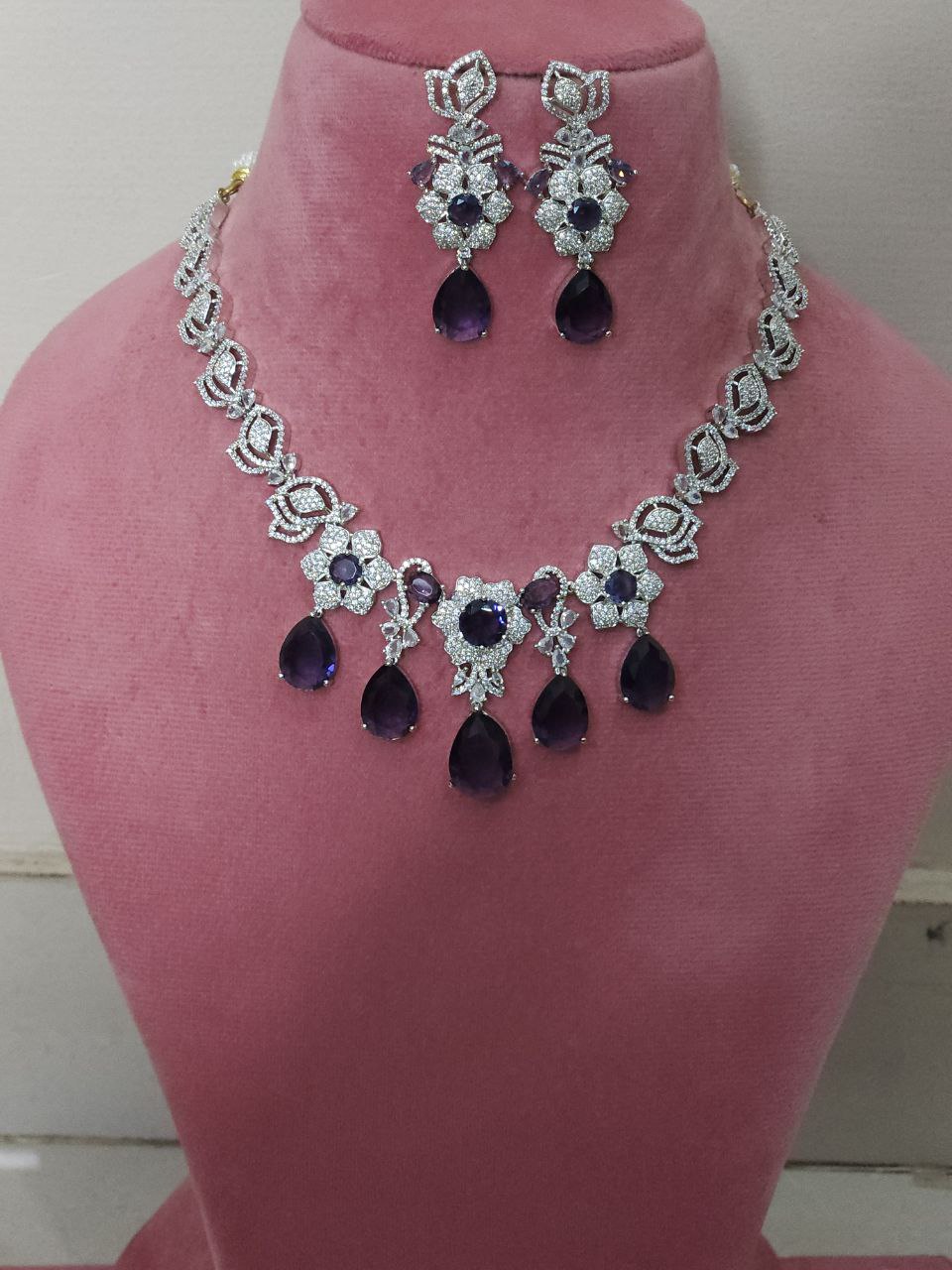 Statement Purple Heavy AD Necklace