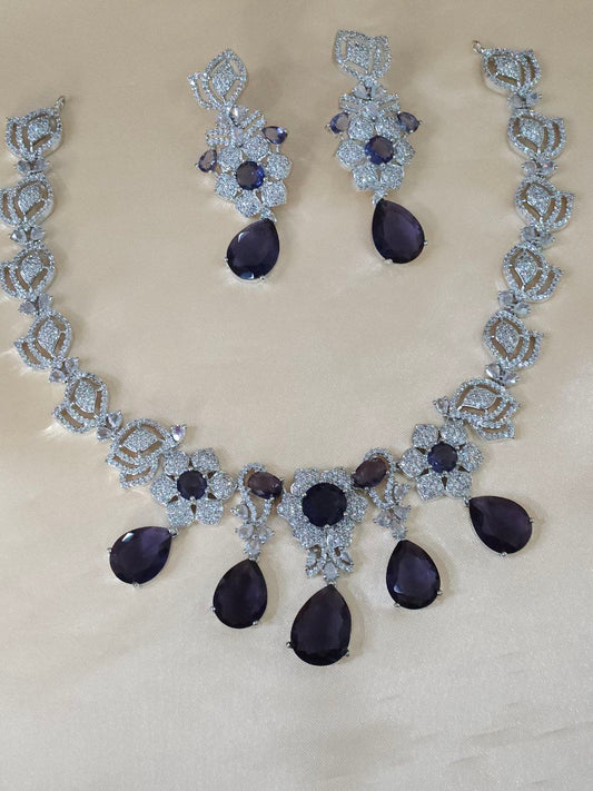 Statement Purple Heavy AD Necklace