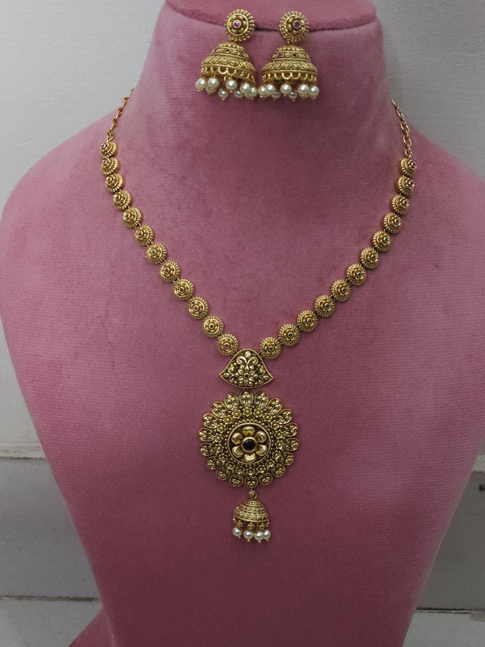 Premium Nakshi Real Gold-Like Long Necklace