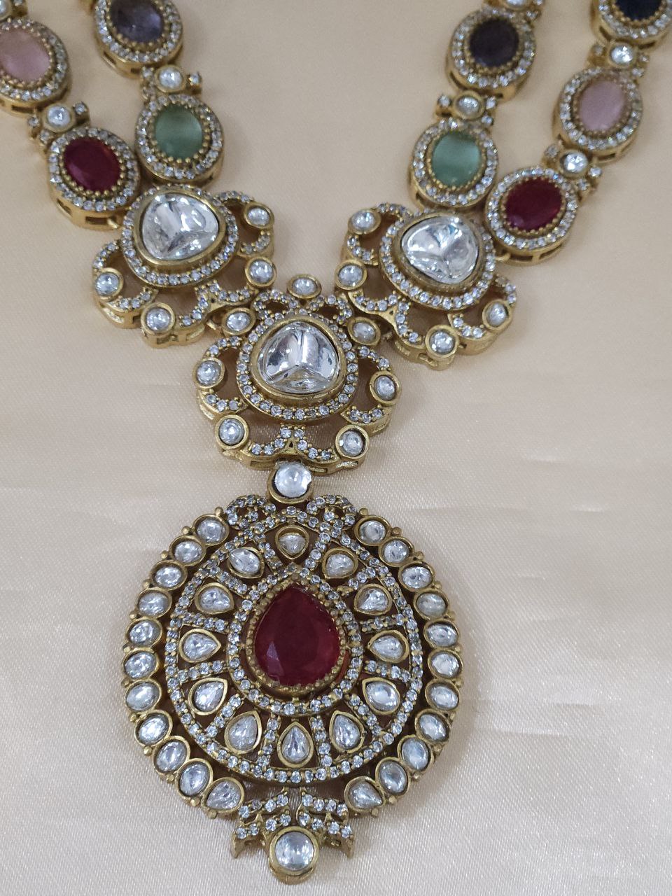 Navratan 2-Layer Semi-Bridal Moissanite AD Set