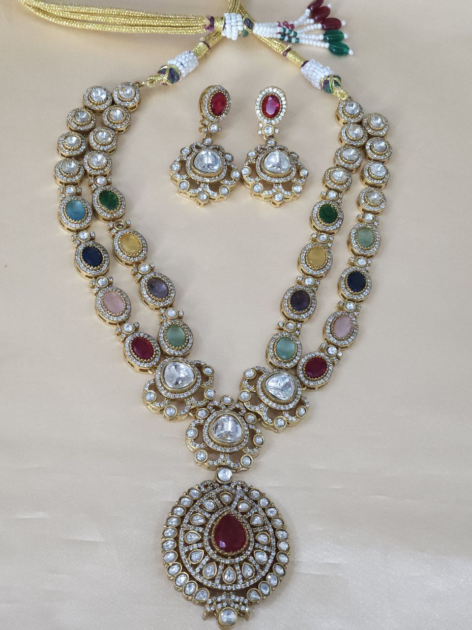 Navratan 2-Layer Semi-Bridal Moissanite AD Set