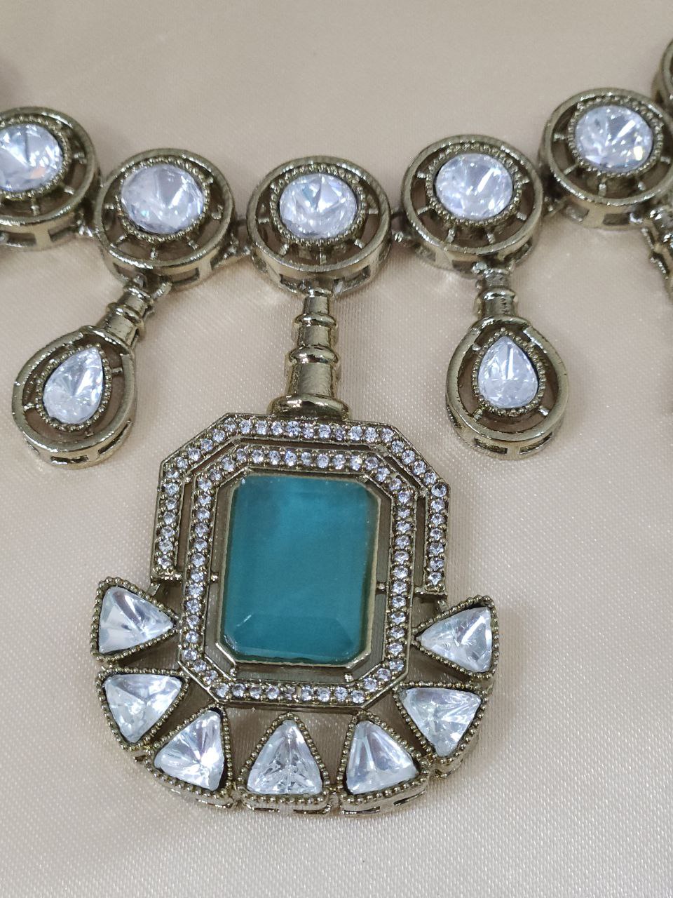 Moissanite Bridal Doublet AD Necklace