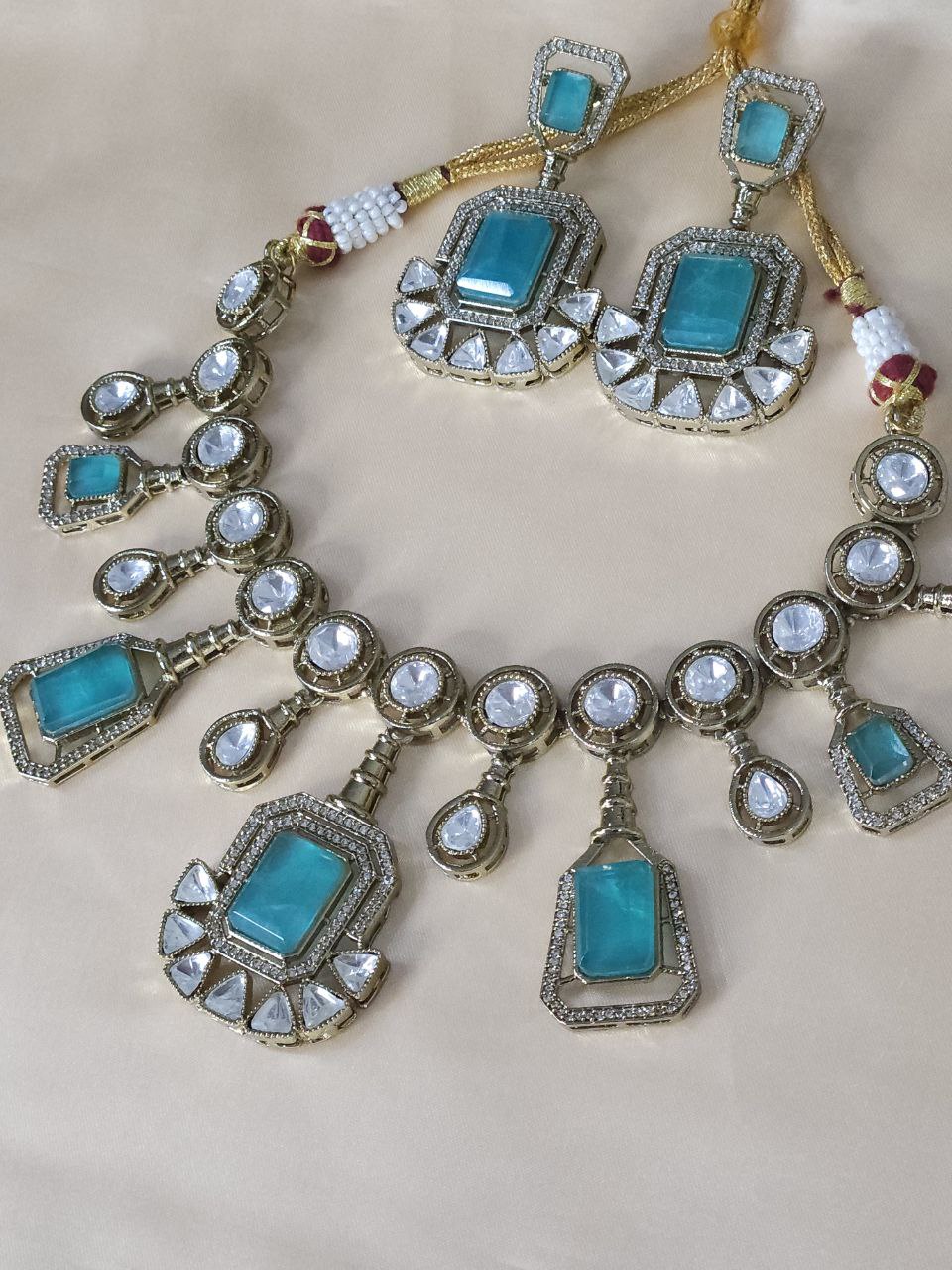 Moissanite Bridal Doublet AD Necklace