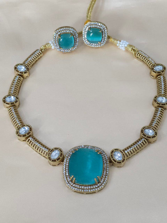 Statement Rama Green AD Necklace