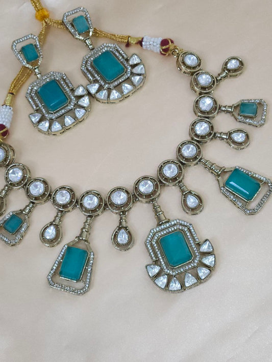 Moissanite Bridal Doublet AD Necklace