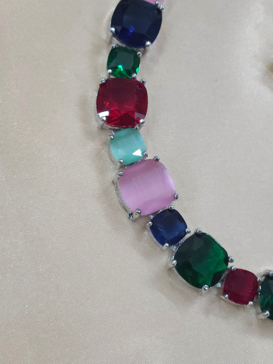 Purple Big Stone AD Necklace [Premium]