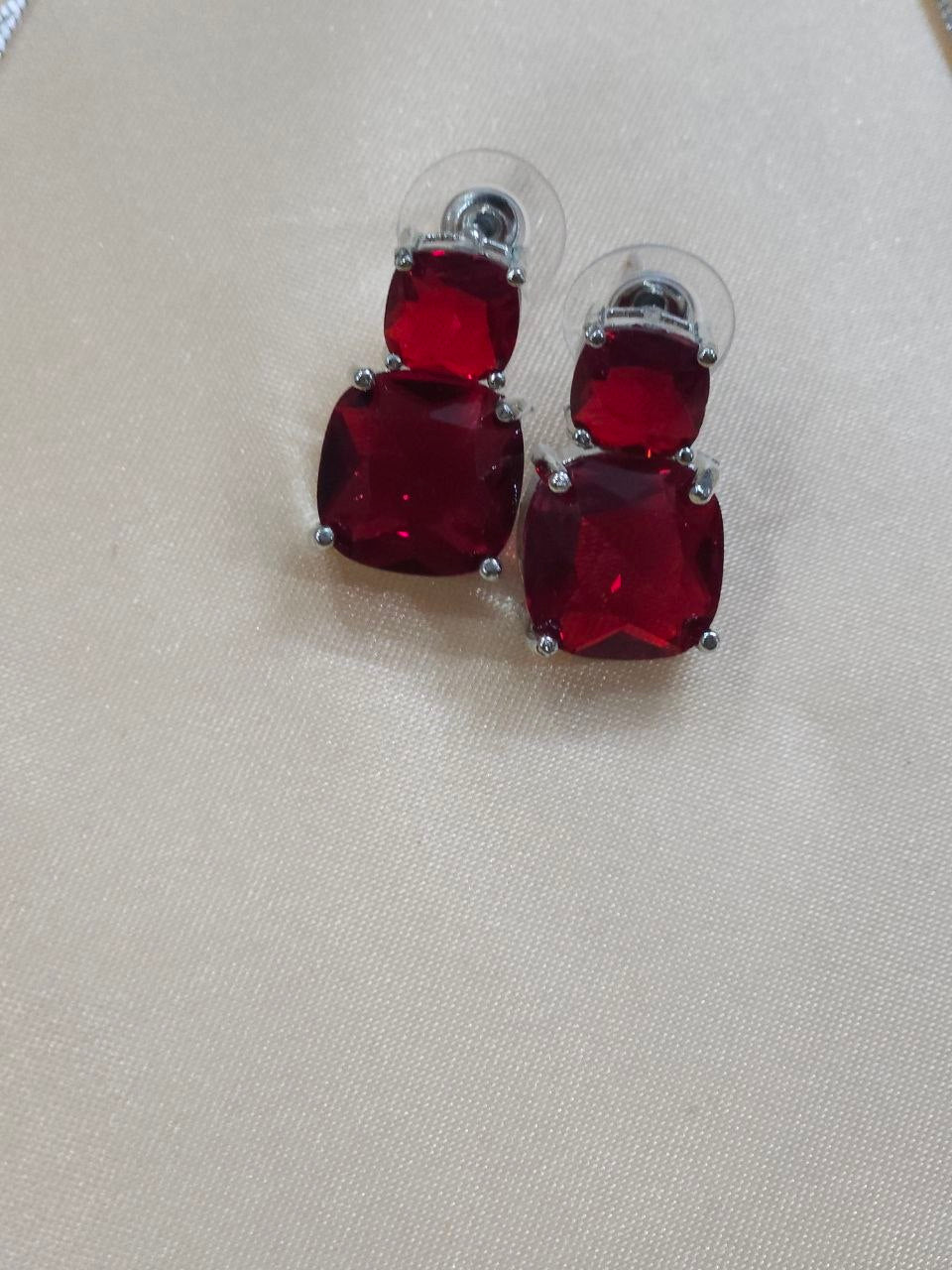 Red Big Stone AD Necklace [Premium]