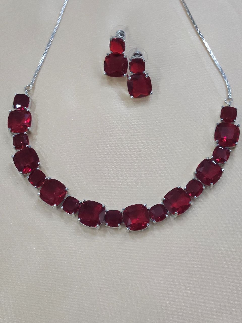 Red Big Stone AD Necklace [Premium]