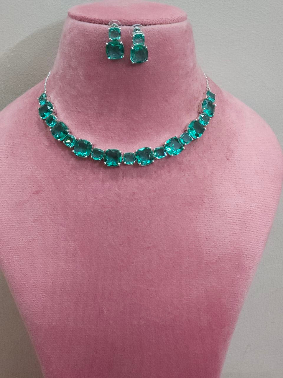 Rama  Green Big Stone AD Necklace [Premium]