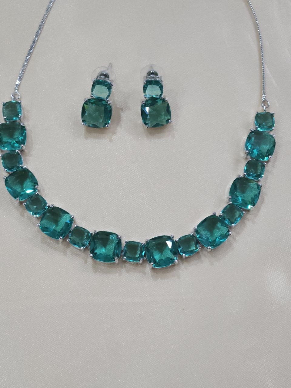 Rama  Green Big Stone AD Necklace [Premium]