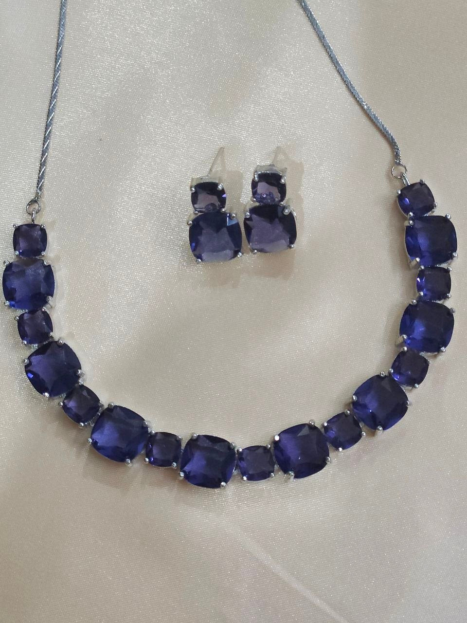 Purple Big Stone AD Necklace [Premium]