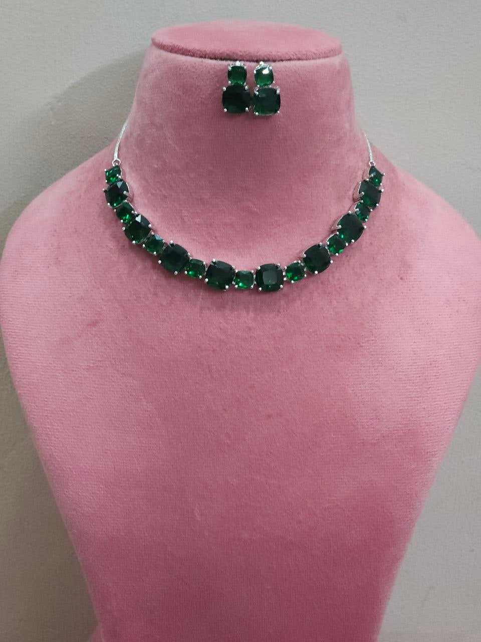 Green Big Stone AD Necklace [Premium]