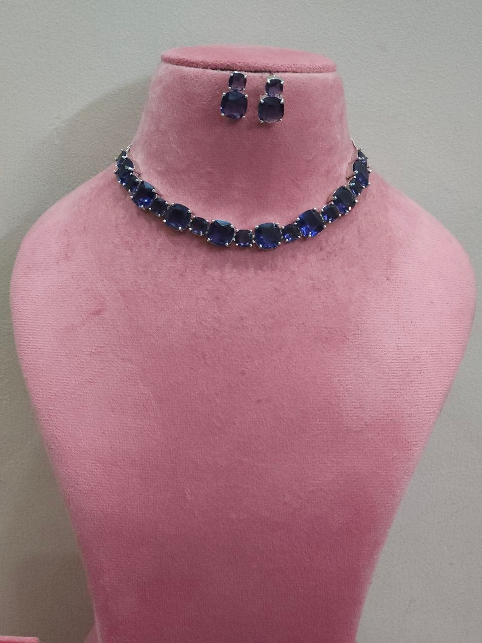 Purple Big Stone AD Necklace [Premium]