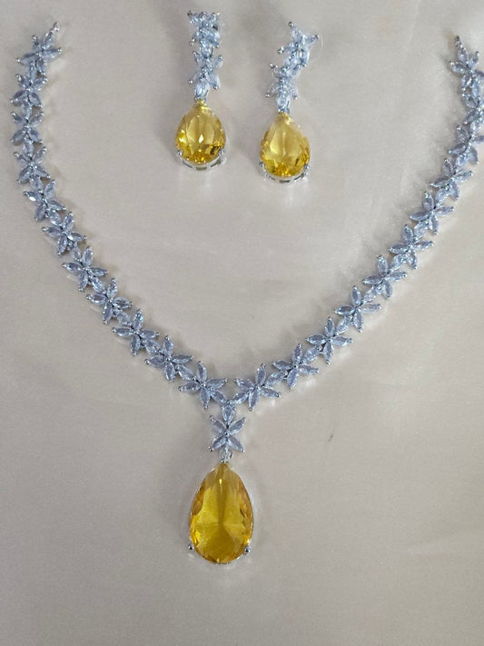 Golden Yellow AD Necklace [Premium]
