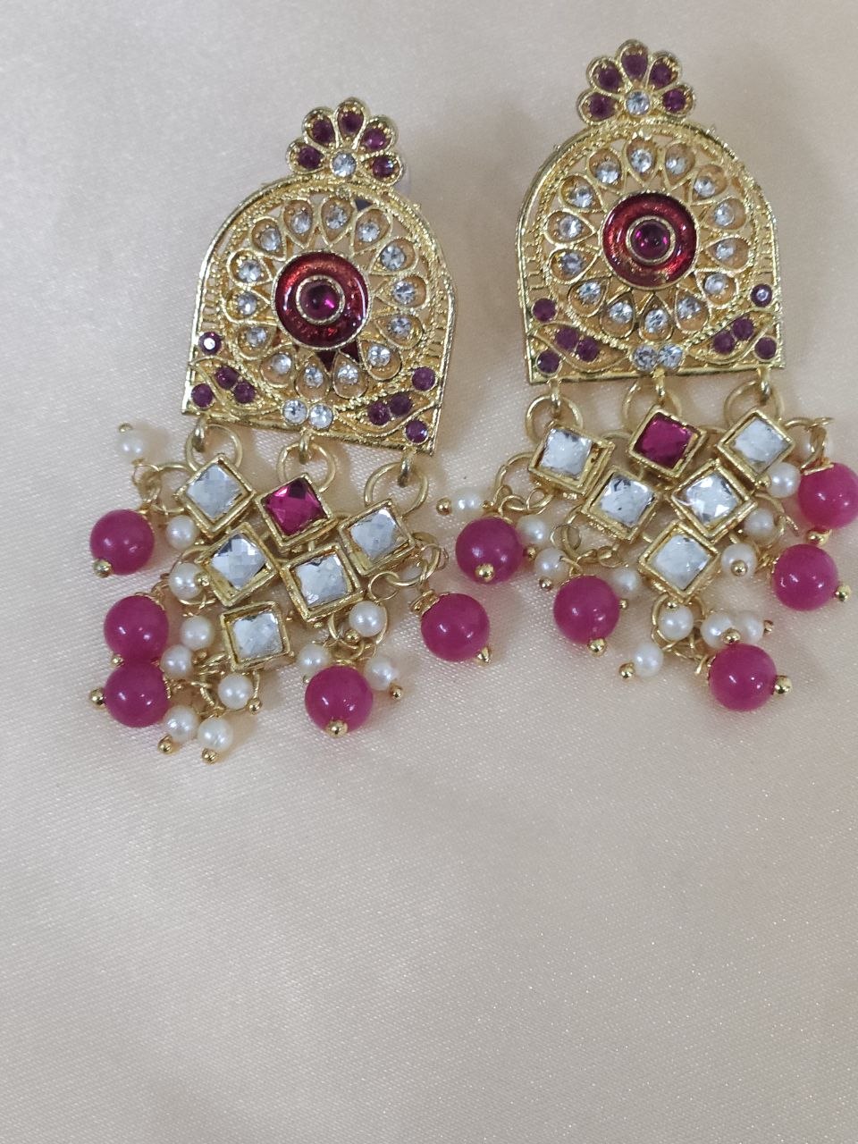 Pink Rajwadi Pearl Choker