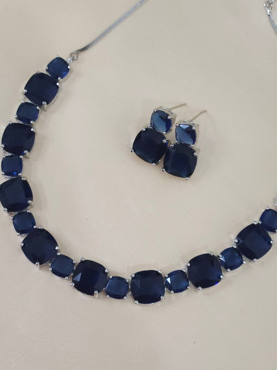 Blue Big Stone AD Necklace [Premium]
