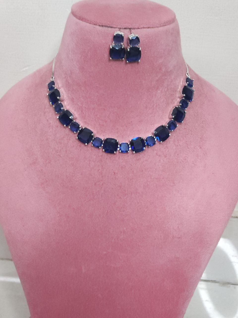 Blue Big Stone AD Necklace [Premium]
